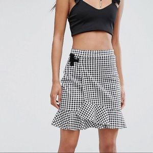 ASOS Gingham Ruffle Skirt
